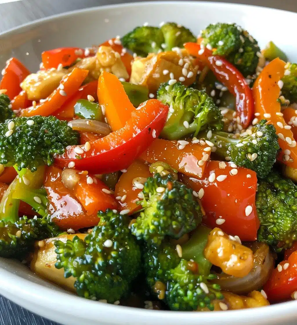 Rainbow Veggie Stir-Fry with Tofu and Ginger-Soy Sauce