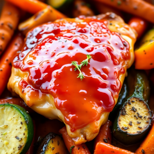 Honey-Glazed Fresh Chicken with Roasted Vegetables