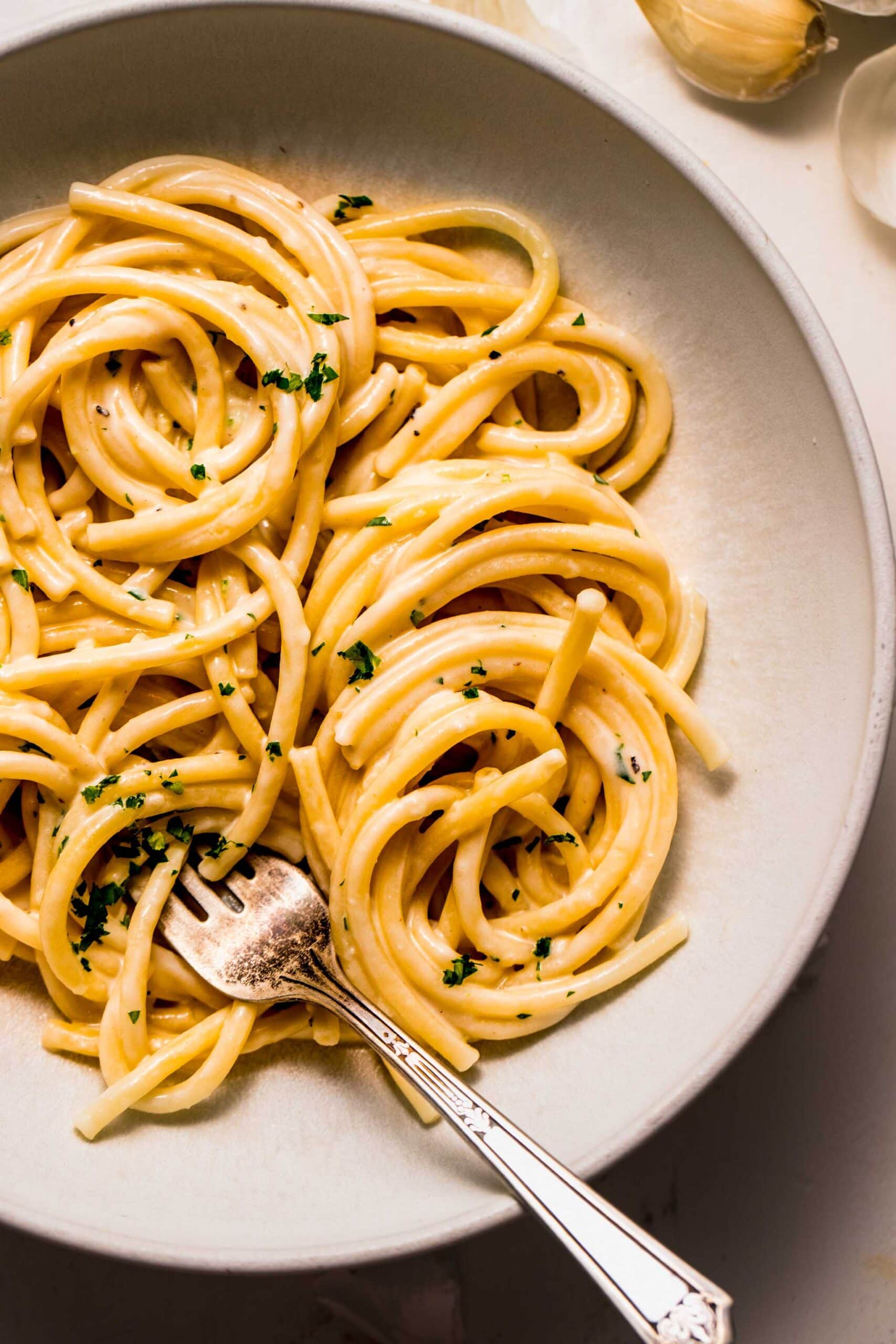 Outlook Pasta with Creamy Garlic Sauce