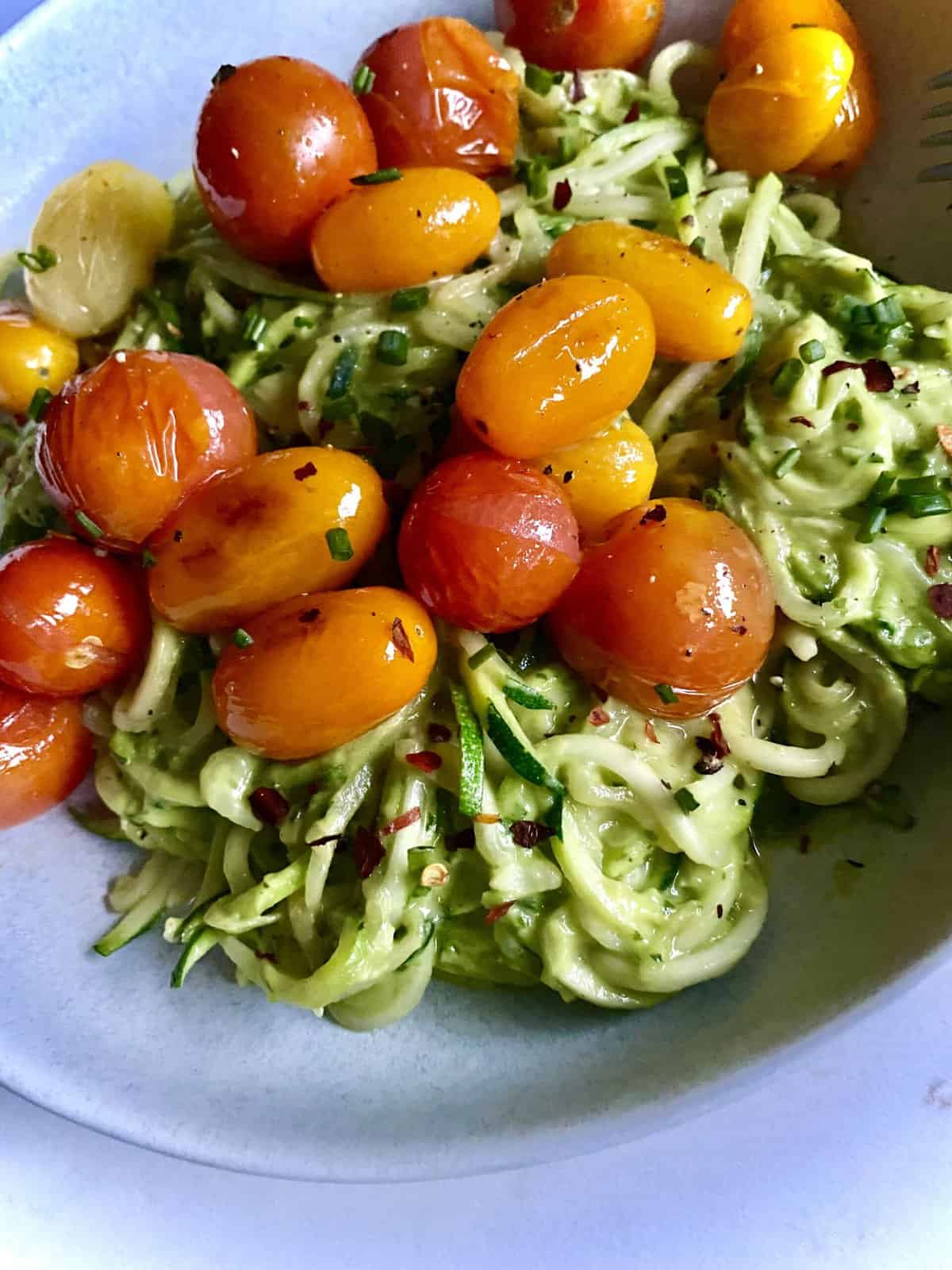 Turmeric-Ginger Zucchini Noodles with Avocado