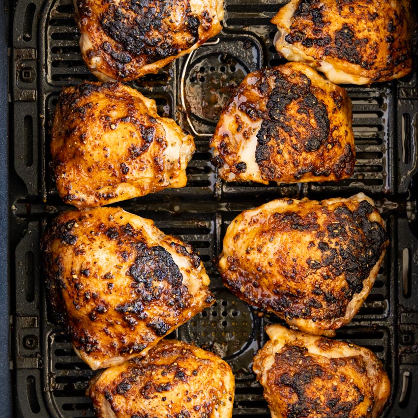 Crispy Air-Fried Chicken Thighs with Lemon-Herb Butter