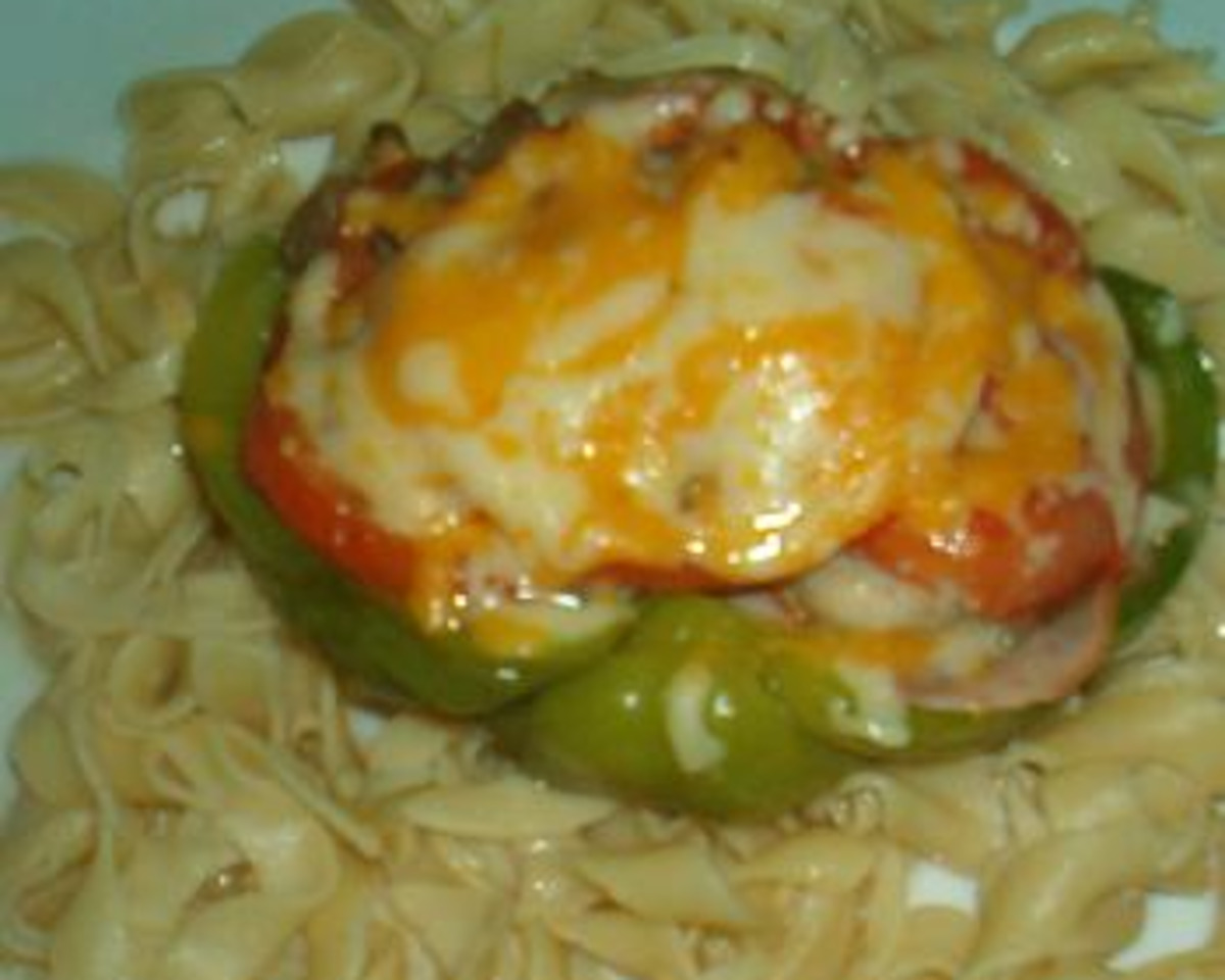 Mushroom & Zucchini Stuffed Bell Peppers