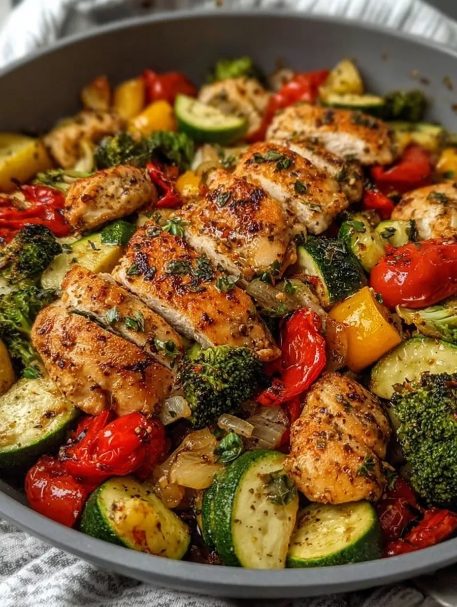 Herb-Crusted Chicken with Roasted Garden Vegetables