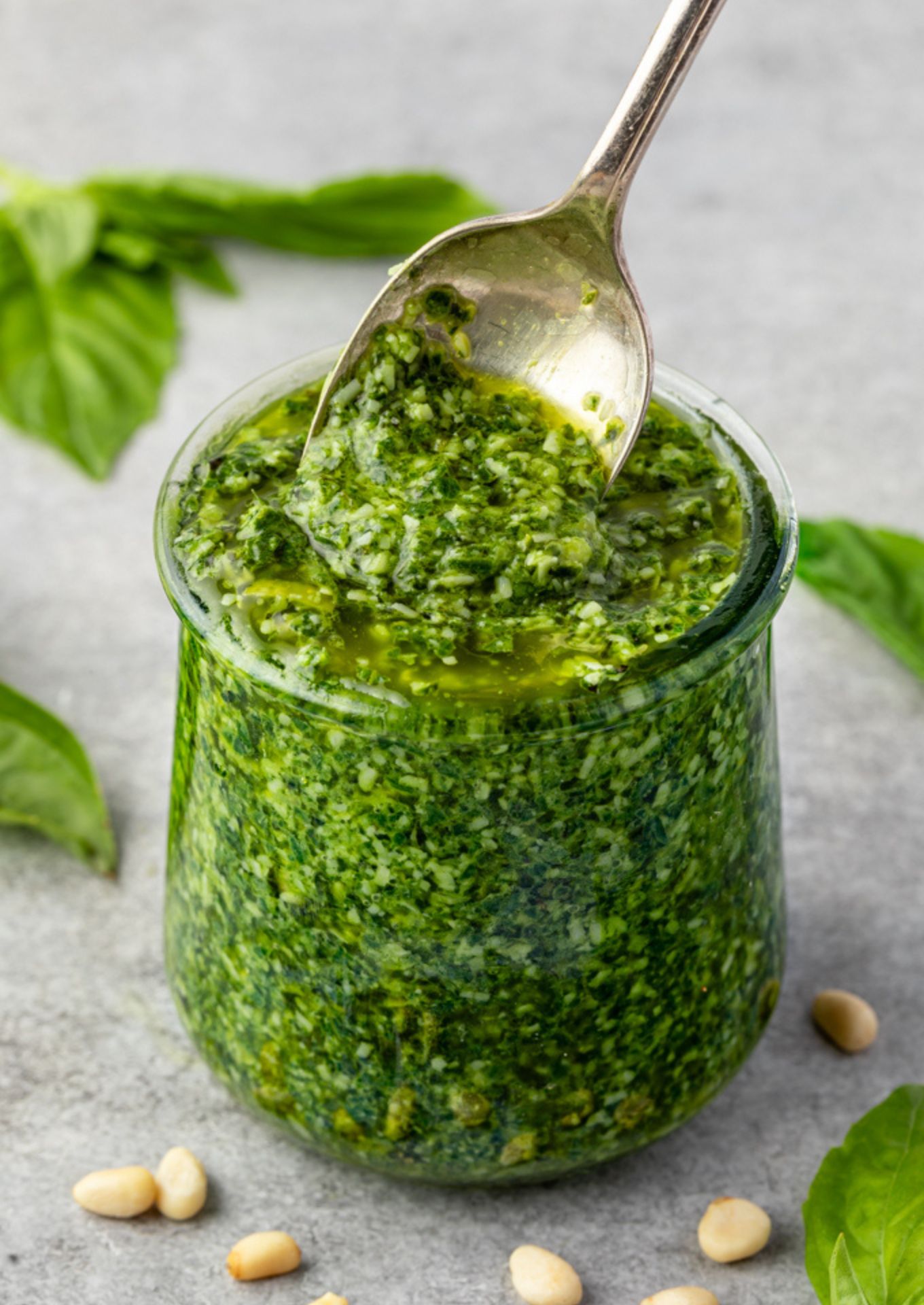 Creamy Avocado-Cauliflower 'Steak' with Basil Pesto