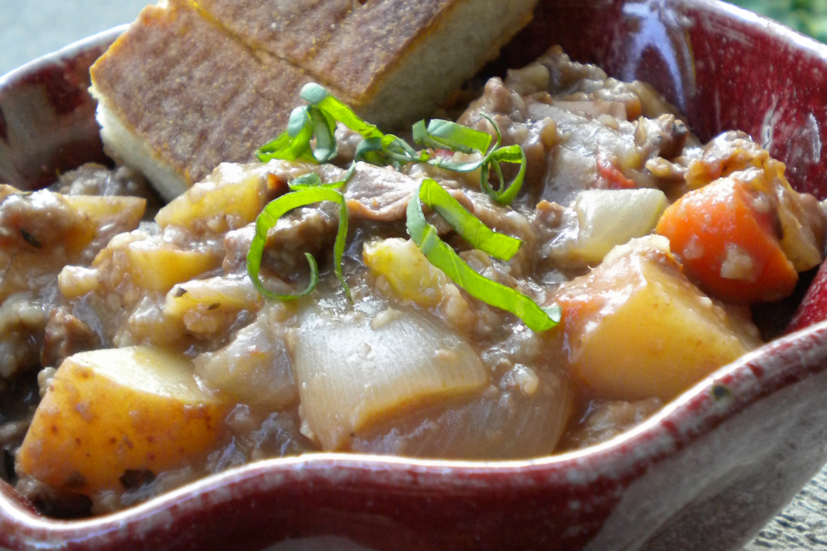 Gold Rush-Style Beef and Potato Stew with Barley