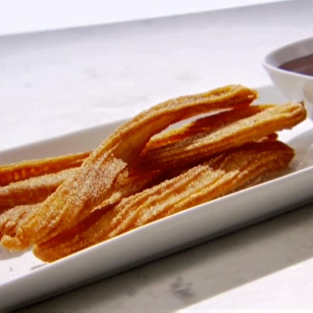 Funnel Cake Churros with Cinnamon Sugar Dip