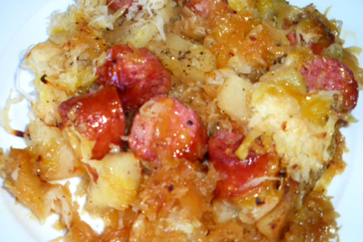 Maple-Glazed Pork Shoulder with Apples & Saurkraut