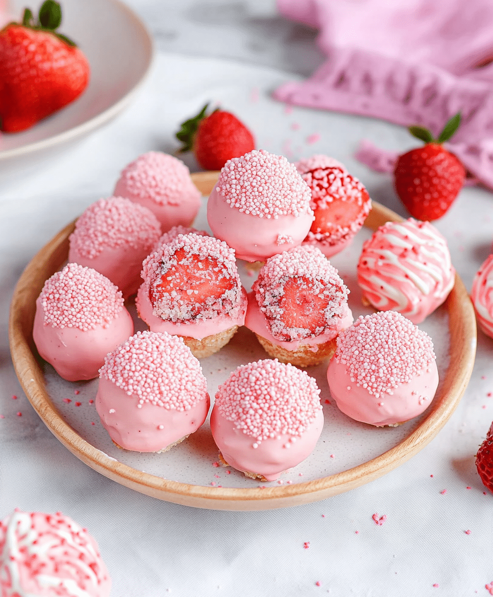 No-Bake Sugar-Free Strawberry Cheesecake Bites