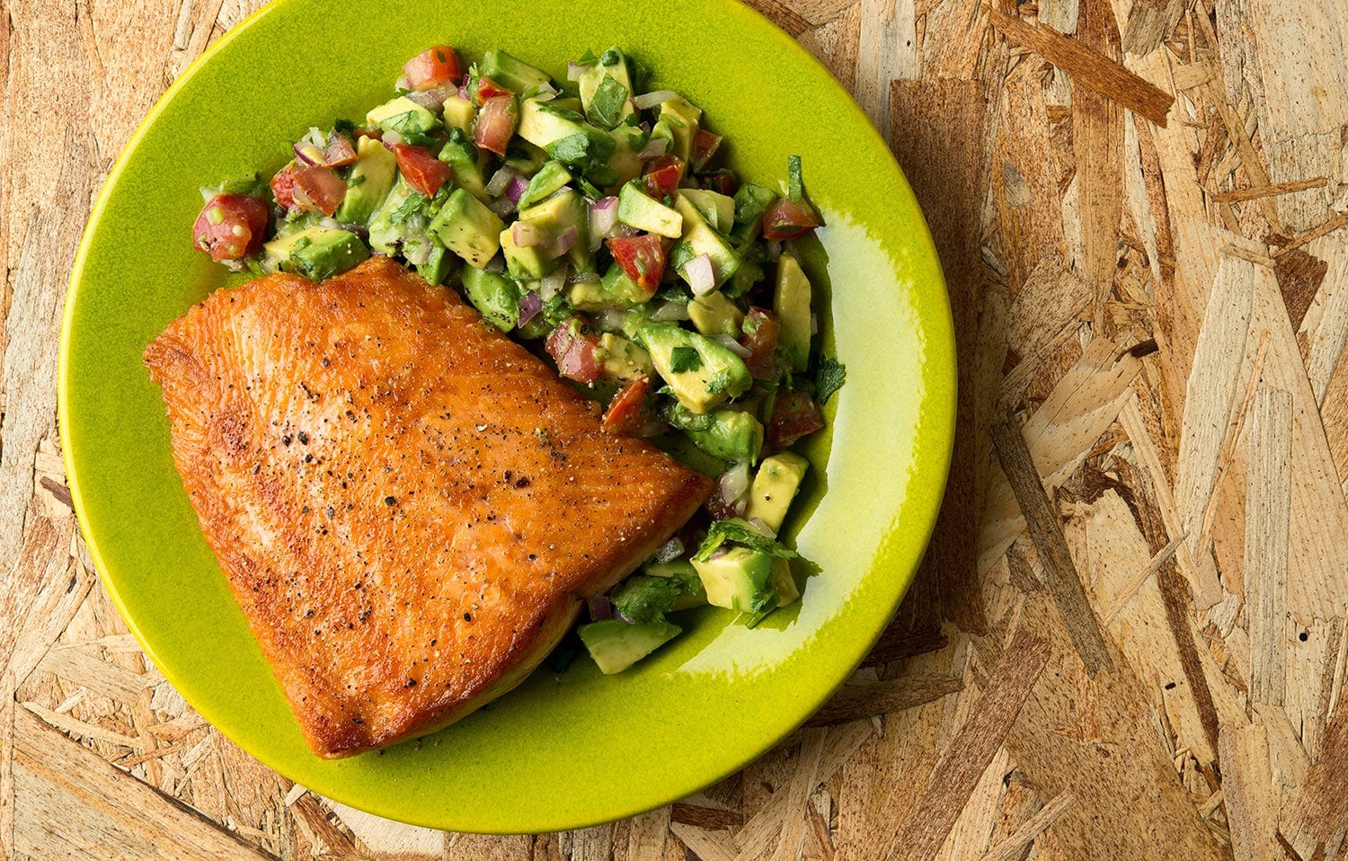Wild-Caught Salmon with Cucumber-Avocado Salsa