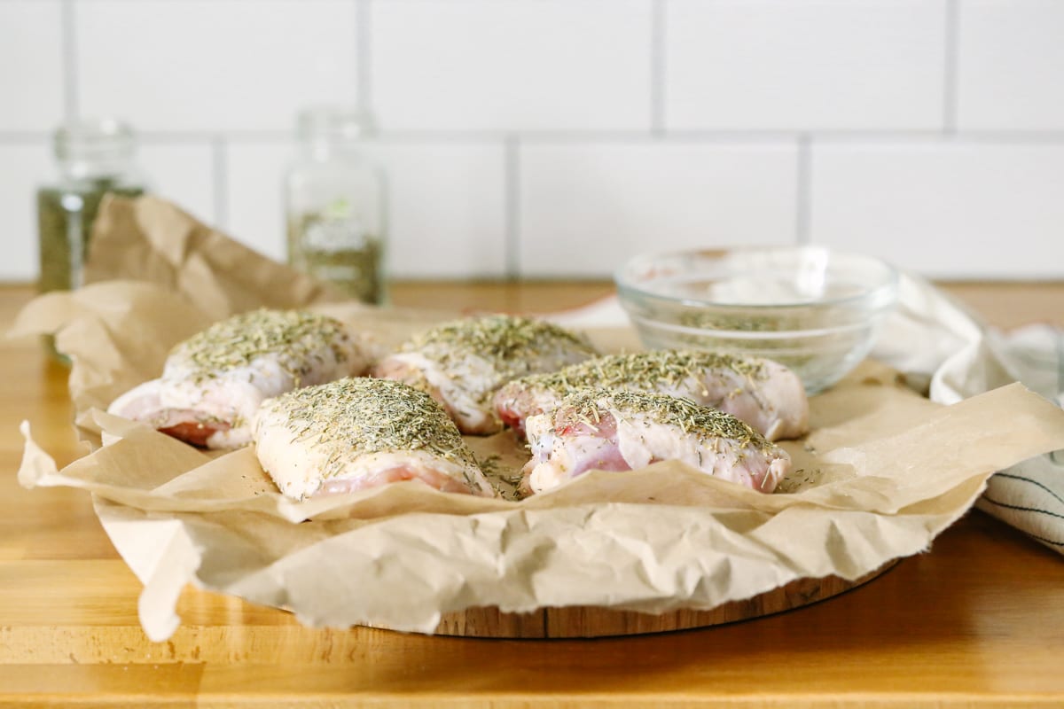 Crispy Herb-Crusted Chicken Thighs with Garlic Roasted Broccoli