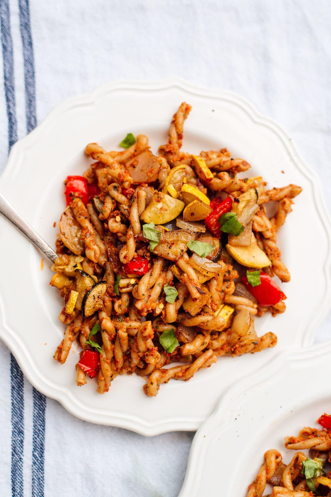 Roasted Vegetable & Sun-Dried Tomato Pesto Pasta
