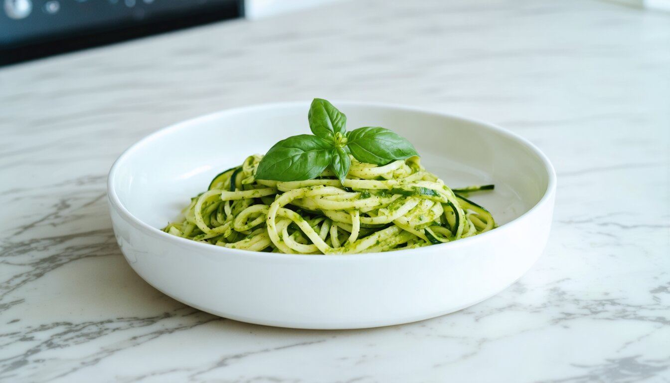 Zucchini Noodles with Basil Pesto
