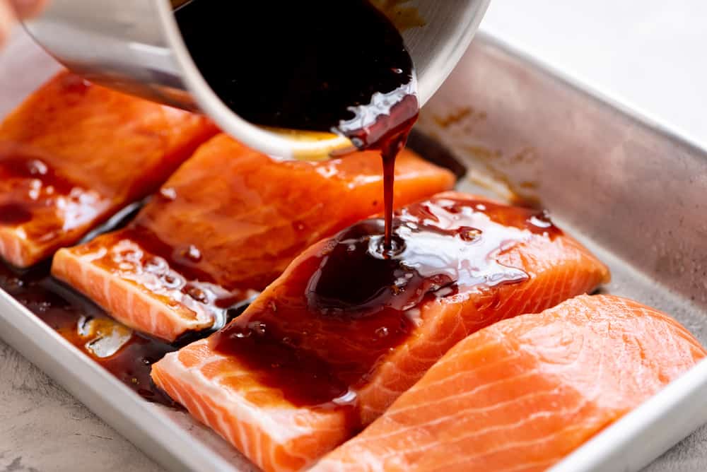 Miso-Glazed Teriyaki Salmon with Sesame Veggies