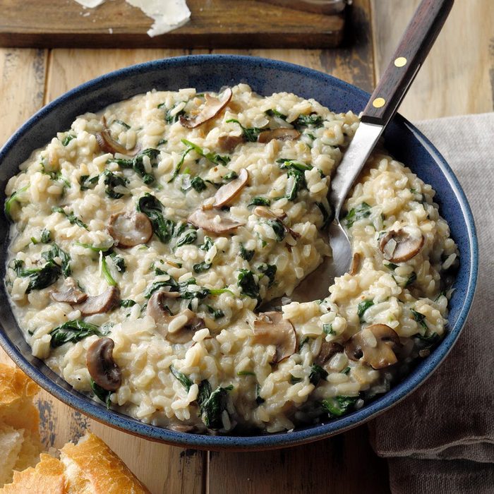 Serious Mushroom and Spinach Risotto