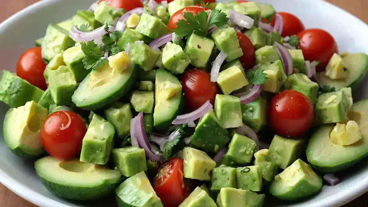 Cucumber-Avocado Lime Salad with Cilantro