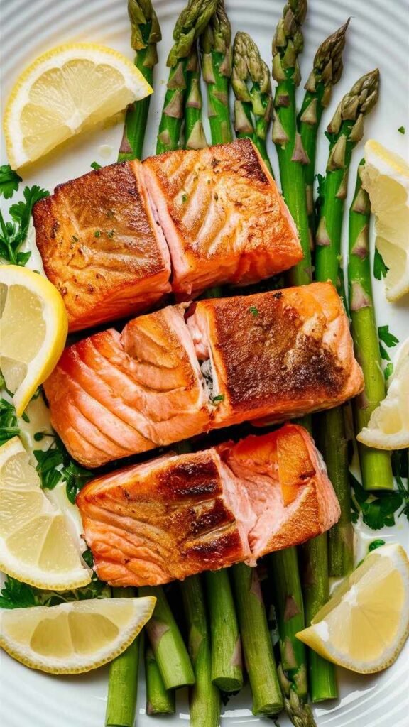 Turmeric-Spiced Lemon Salmon with Roasted Asparagus