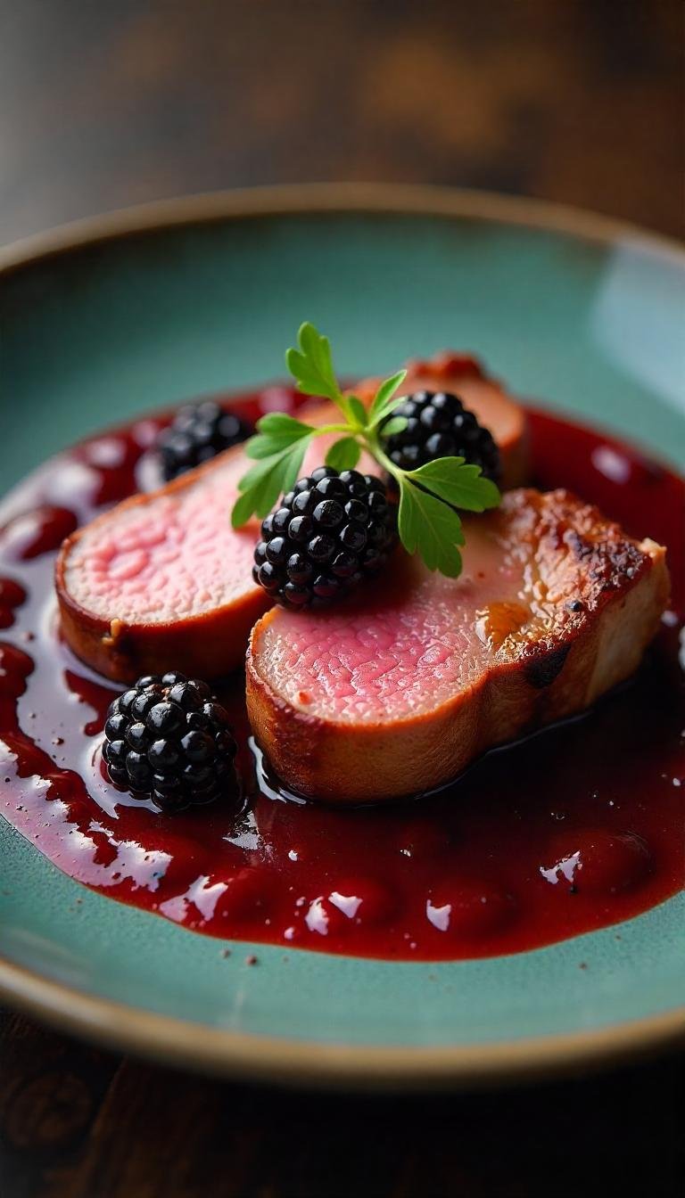 Solemn Duck Breast with Blackberry Reduction