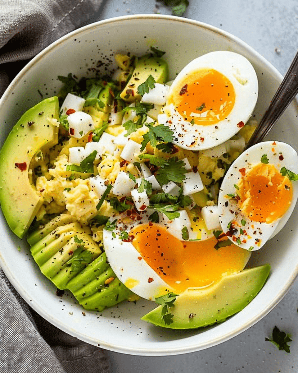 Avocado and Hard-Boiled Egg Breakfast Bowl