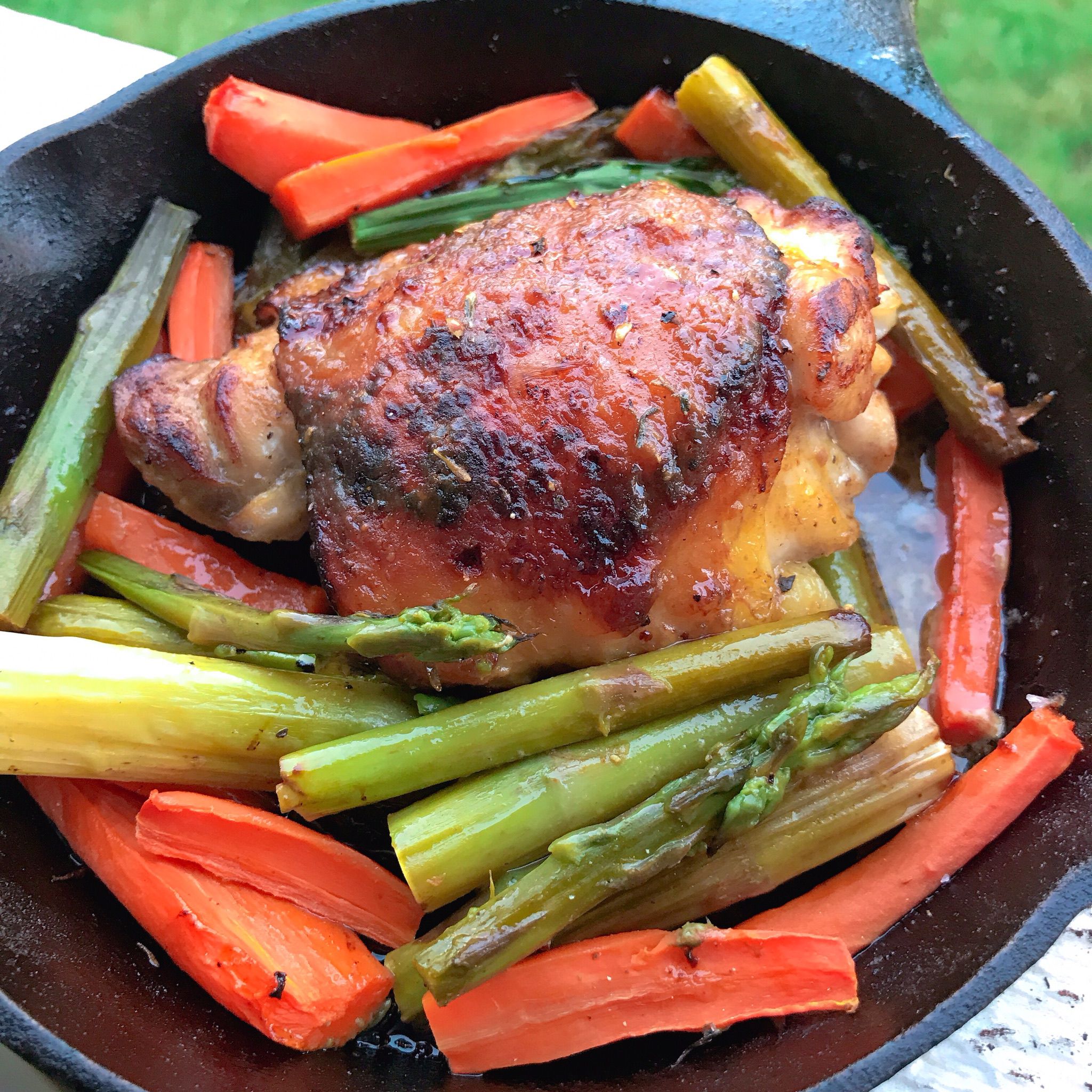Slow Cooker Honey-Mustard Chicken Thighs with Carrots and Parsnips