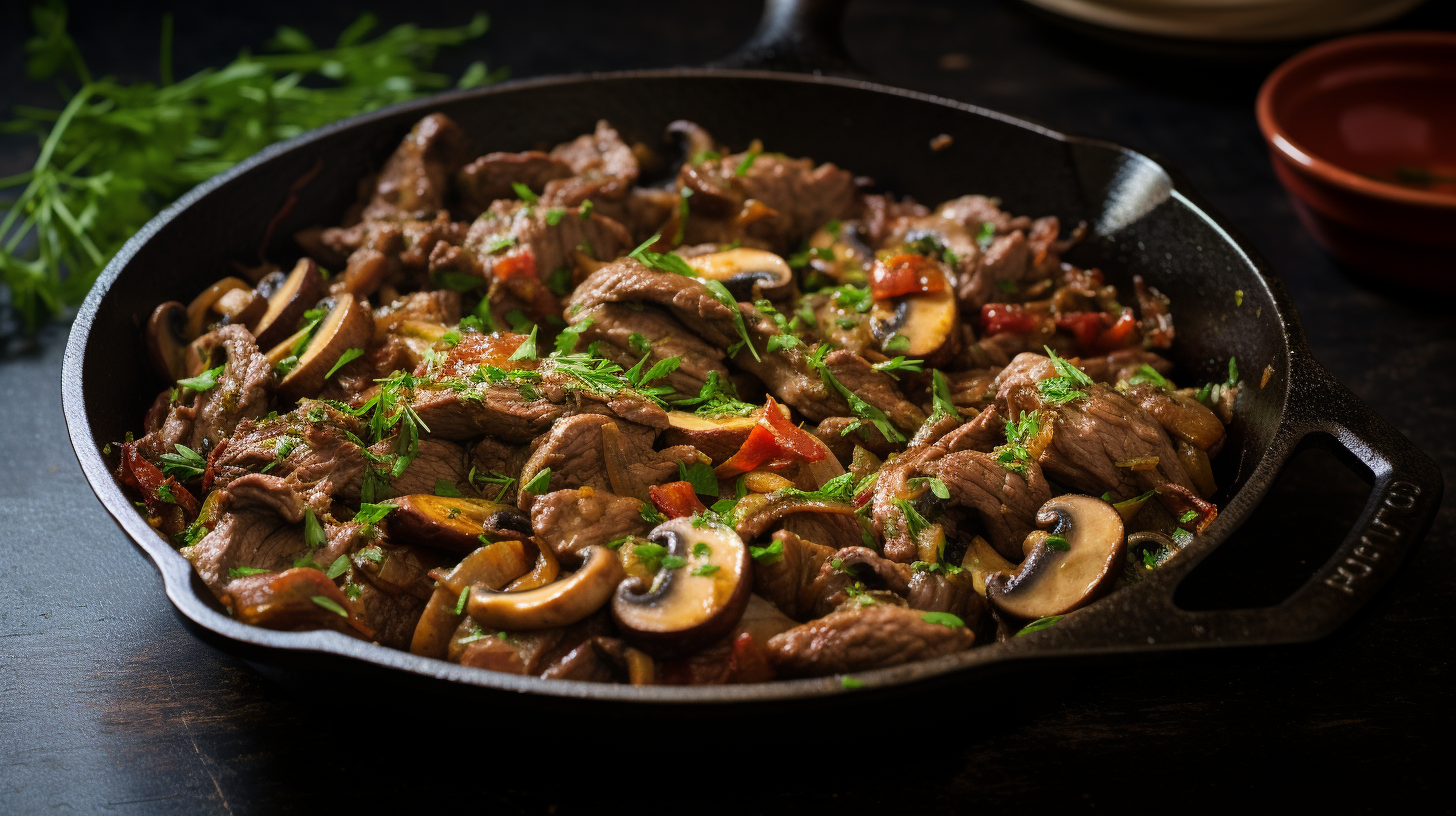 Creamy Beef & Mushroom Skillet with Herb Butter