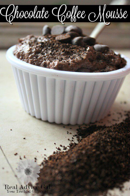 Bitter Coffee Mousse with Chocolate Shavings