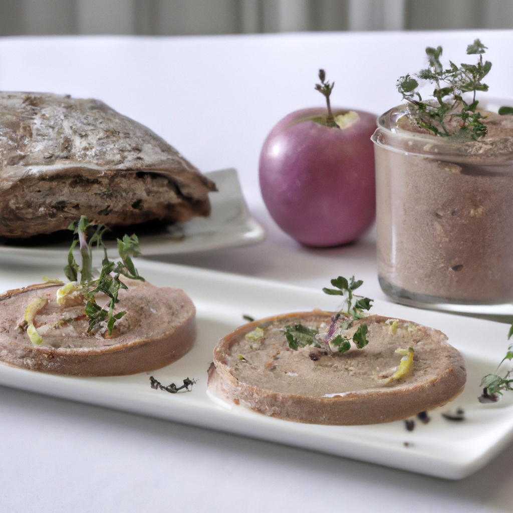 Herb-Roasted Chicken Liver Pâté with Apple Slices