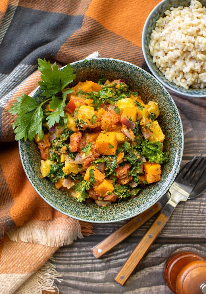Anti-Inflammatory Sweet Potato & Kale Stew