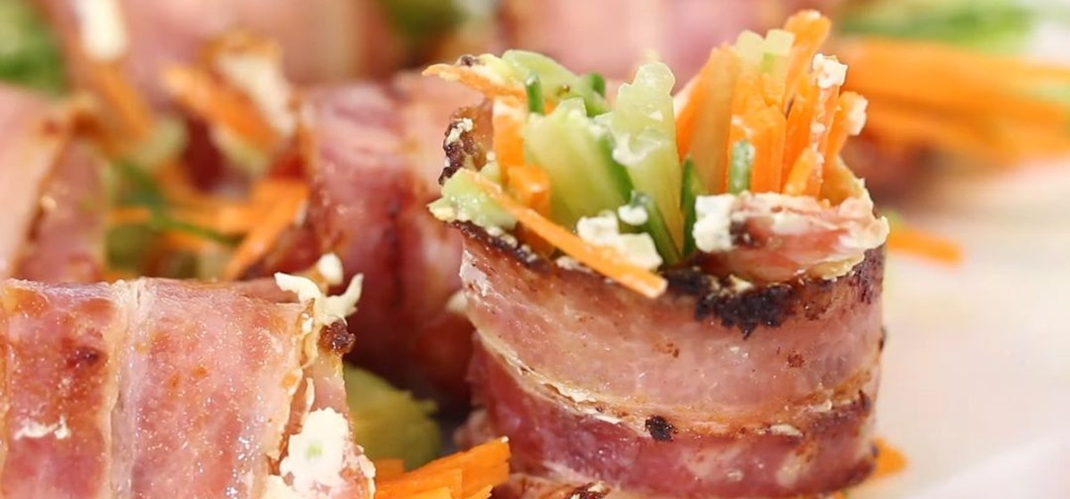 Bacon-Wrapped Egg Sushi Rolls