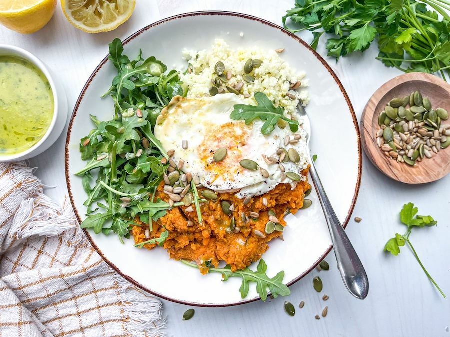 Skin Calming Turmeric Sweet Potato Bowl