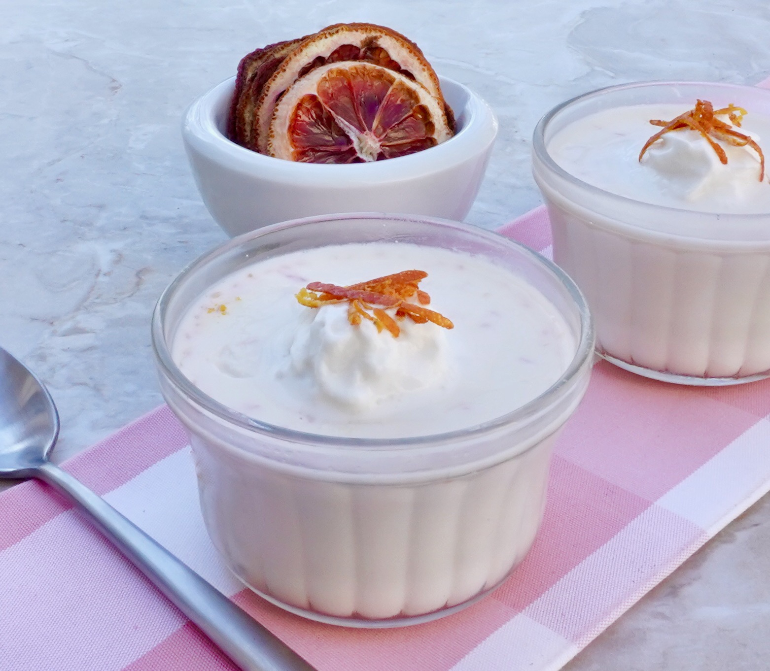 Aperol-Infused Orange Panna Cotta with Blood Orange Compote