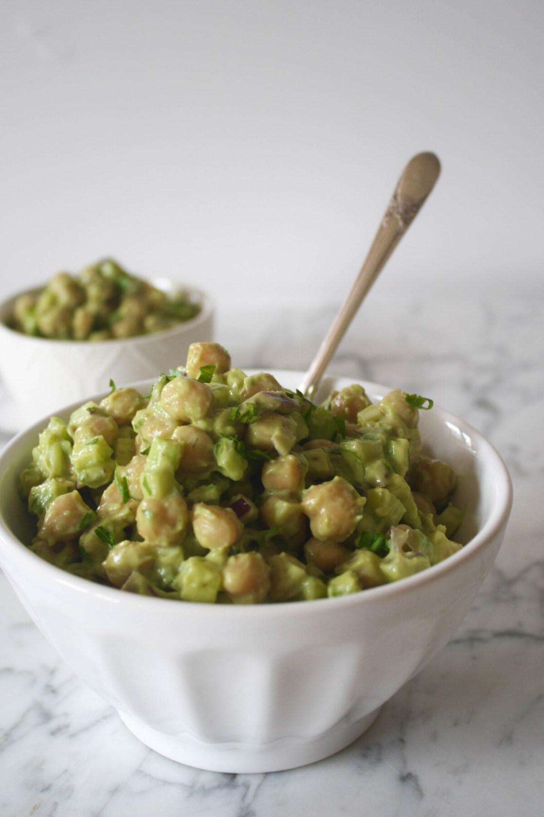 Creamy Avocado-Cilantro Dressing with Crispy Chickpea Salad
