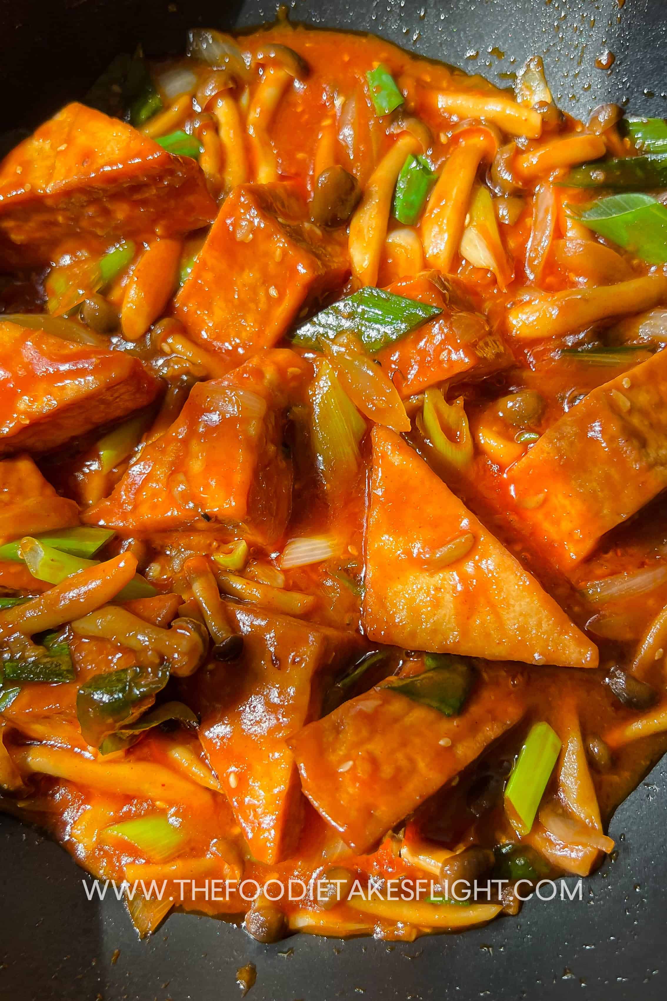 Gochujang-Infused Kimchi Stuffed Tofu