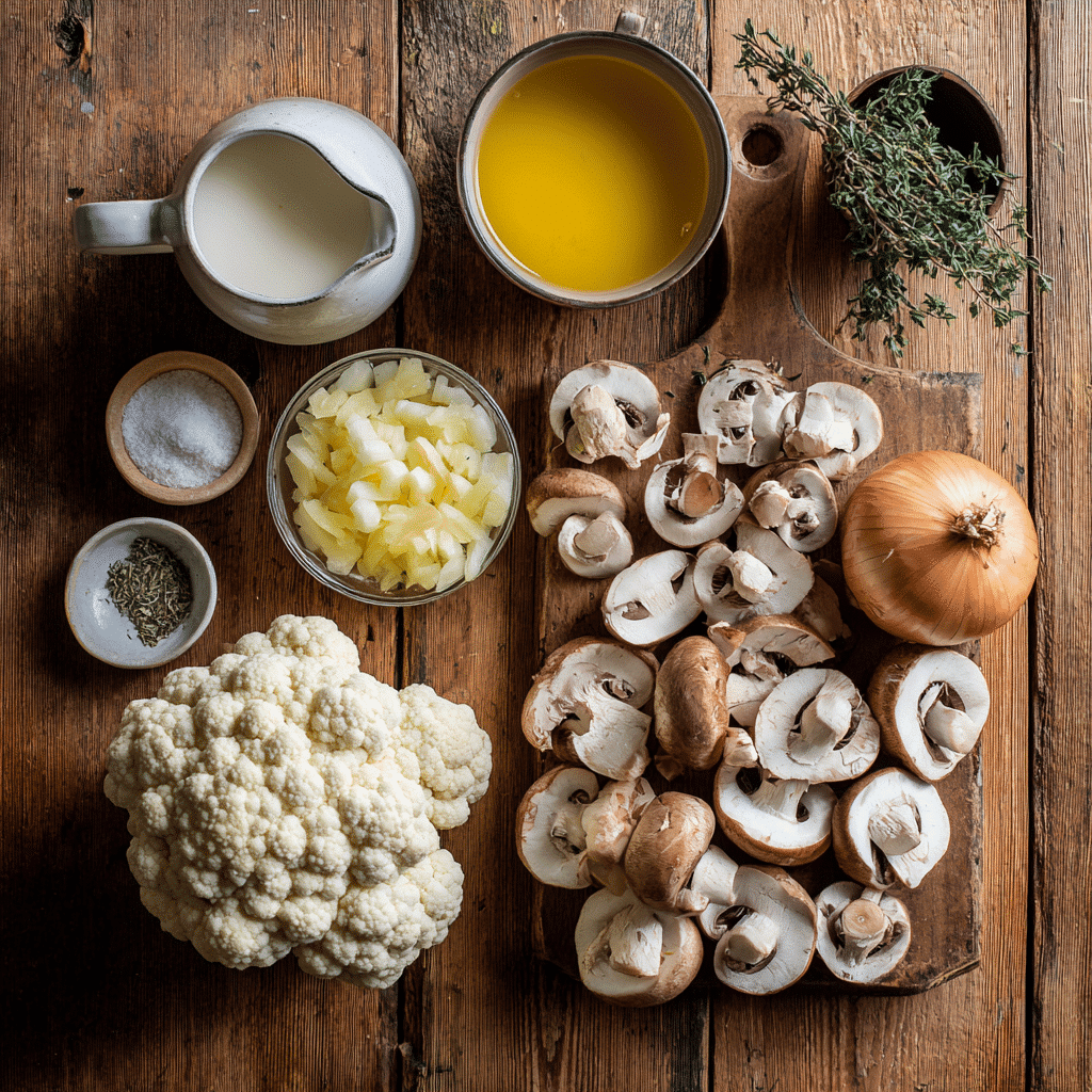 Creamy Cauliflower & Mushroom Soup