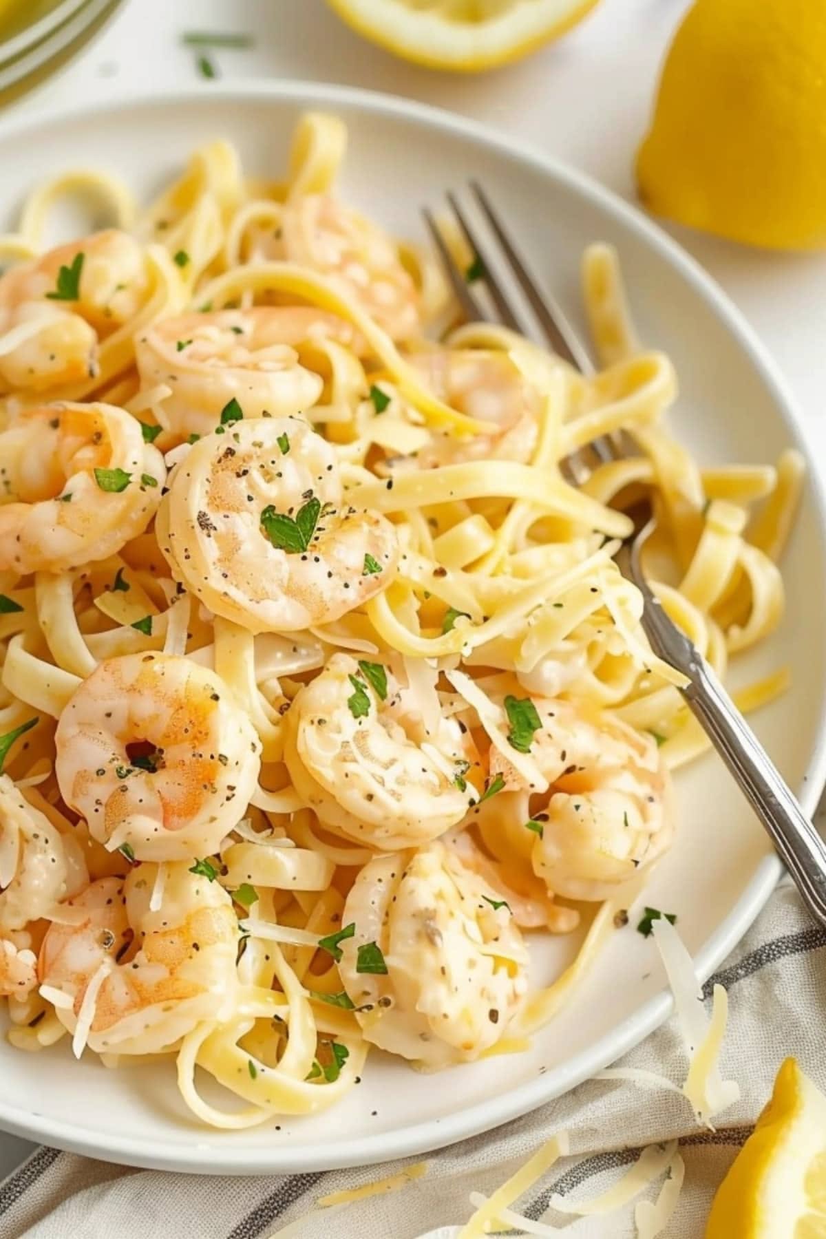 Lemon-Herb Shrimp & Pasta with Creamy Lemon Sauce