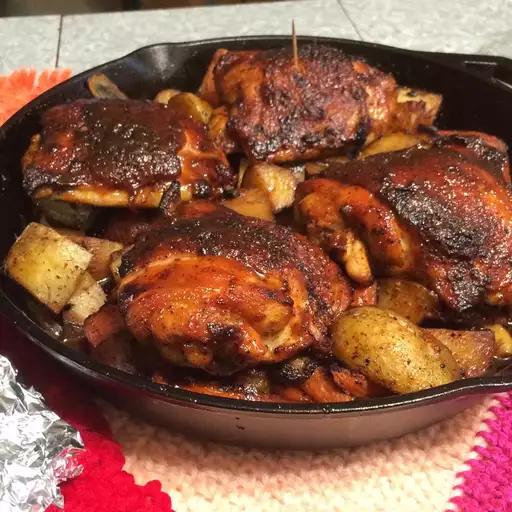 Honey-Sriracha Glazed Chicken with Crispy Roasted Vegetables