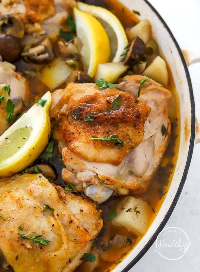 Aperol-Braised Chicken Thighs with Lemon & Thyme
