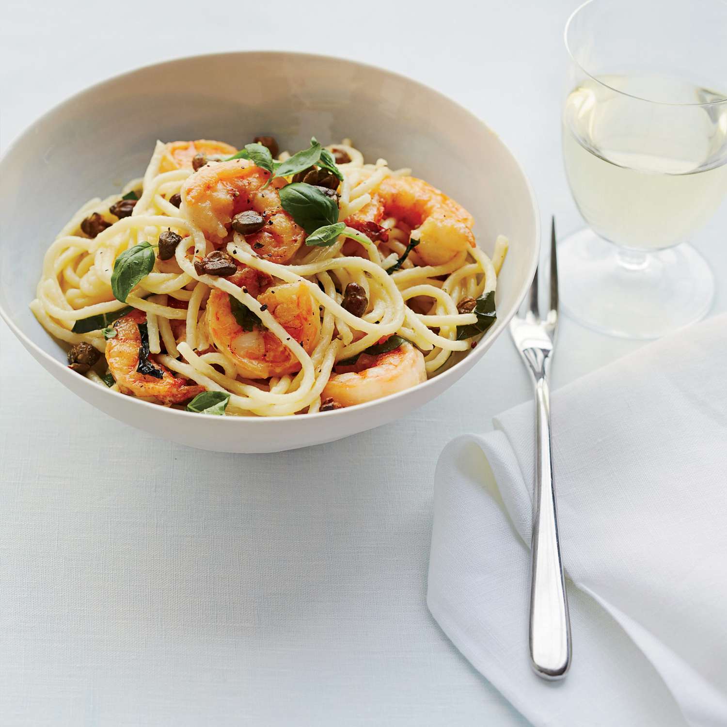Sedan Spaghetti with Lemon-Pepper Shrimp