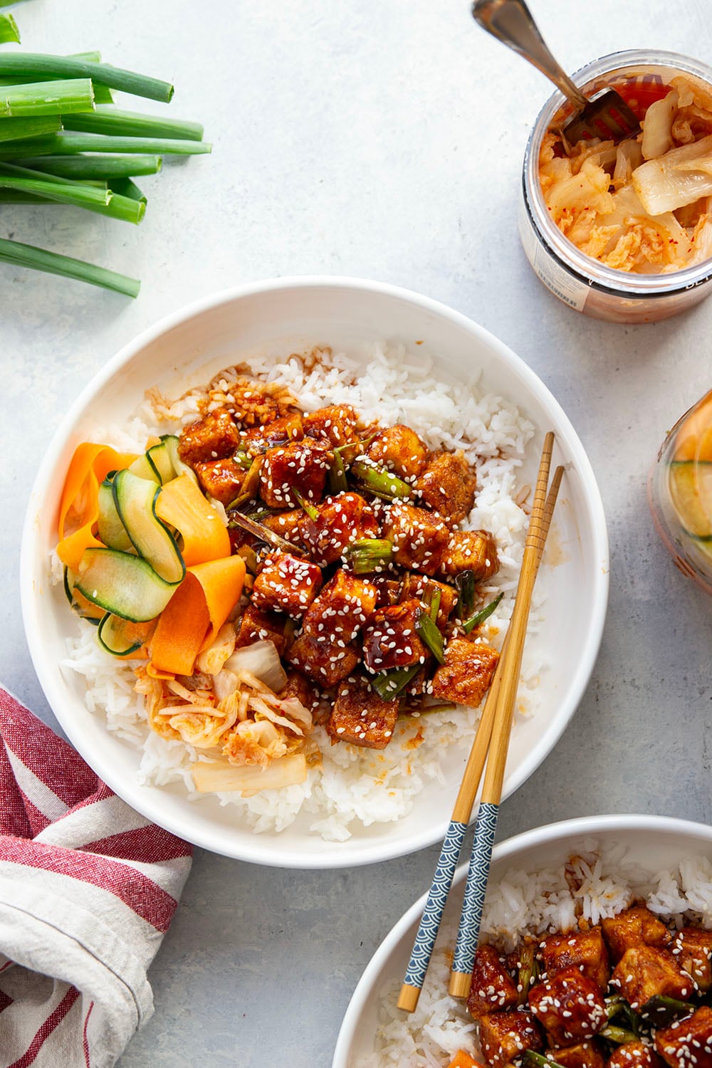 Korean-Style Tofu Bowls with Gochujang Glaze