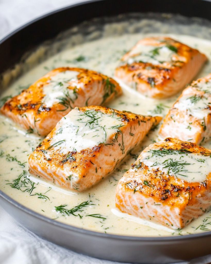 Creamy Lemon-Dill Salmon with Cauliflower Mash