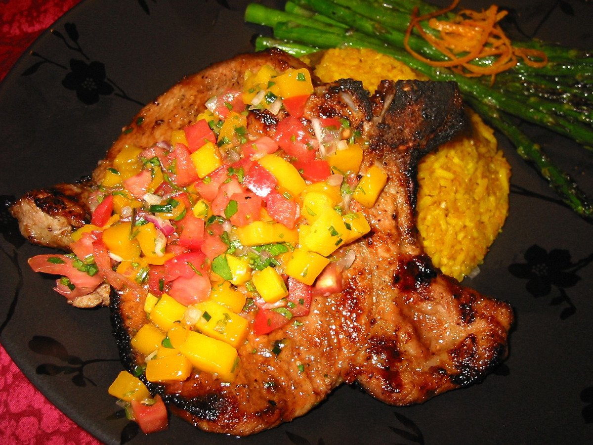 Grilled Marinated Pork Chops with Pineapple Glaze