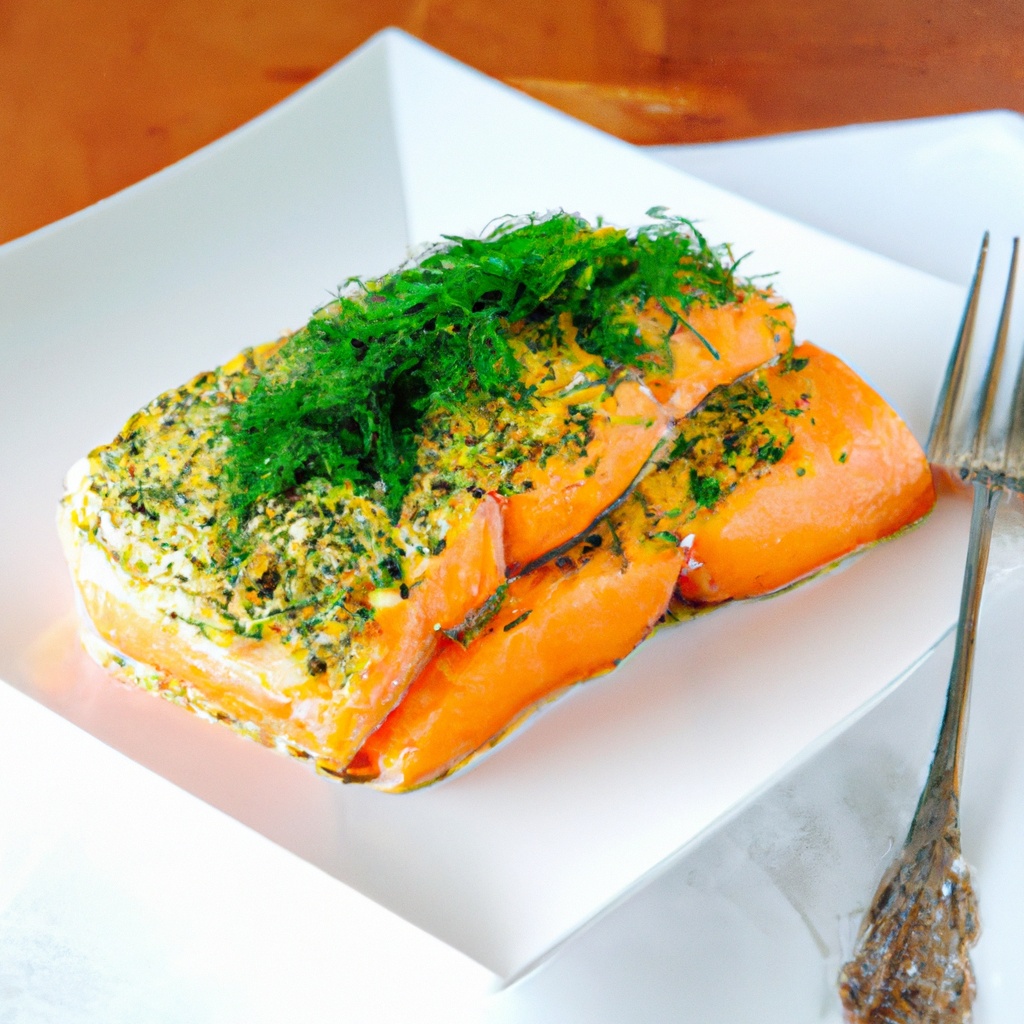 Lemon-Dill Baked Salmon with Herb Butter
