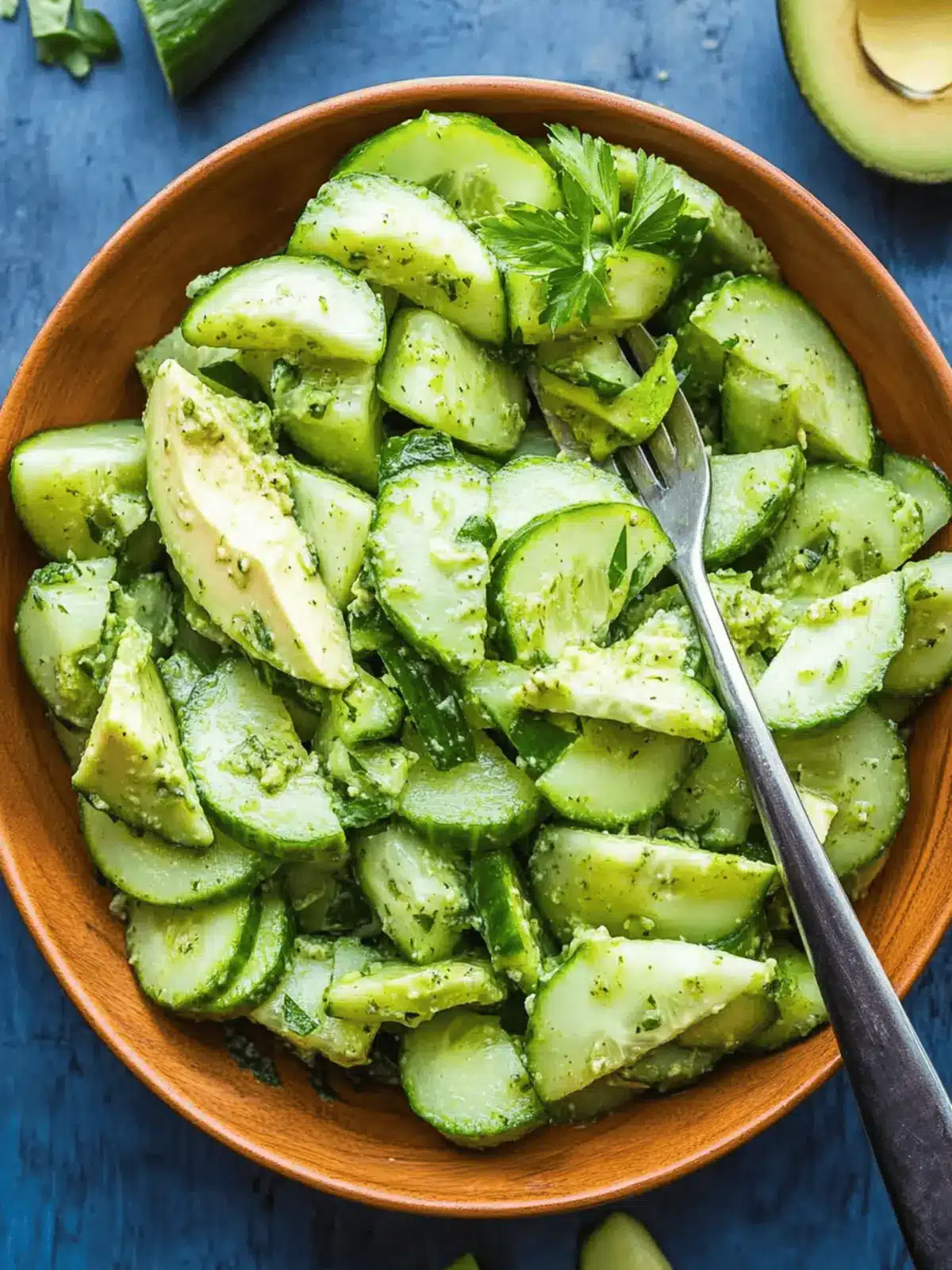 Hydrating Cucumber-Avocado Salad with Lime-Cilantro Dressing