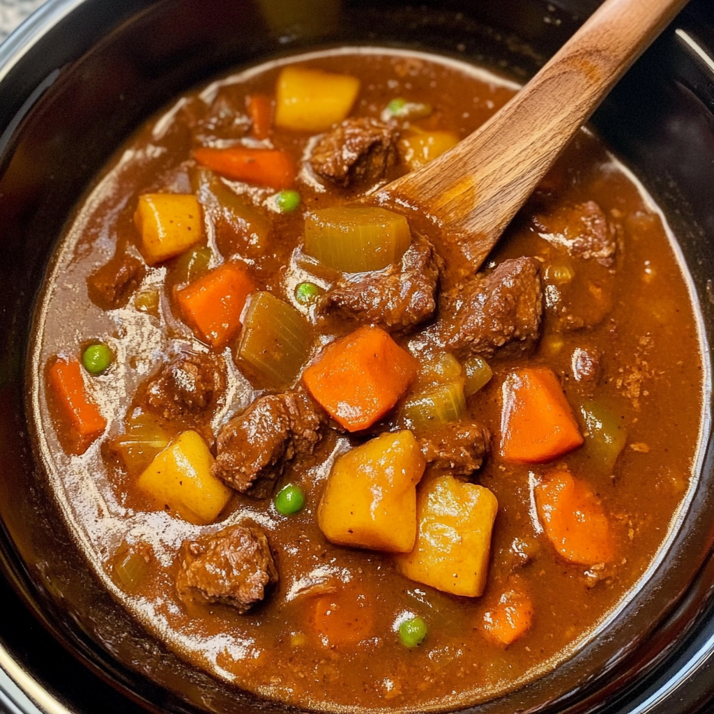 Crockpot Beef & Bone Broth Stew with Root Vegetables