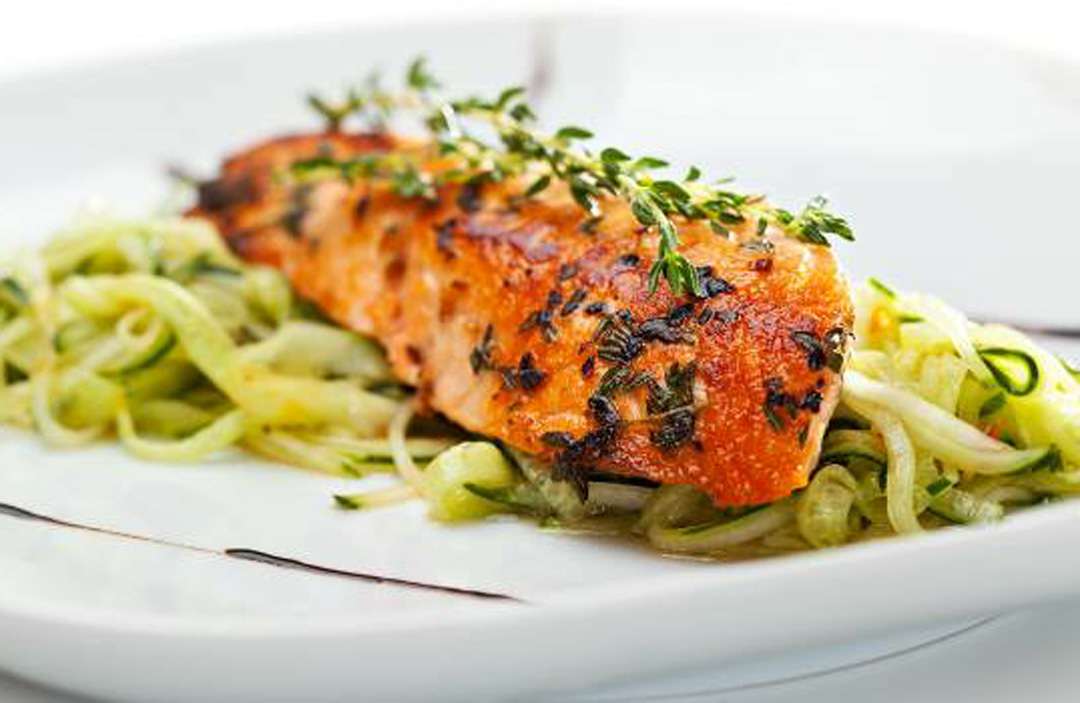Skin-Clearing Turmeric Salmon with Zucchini Noodles