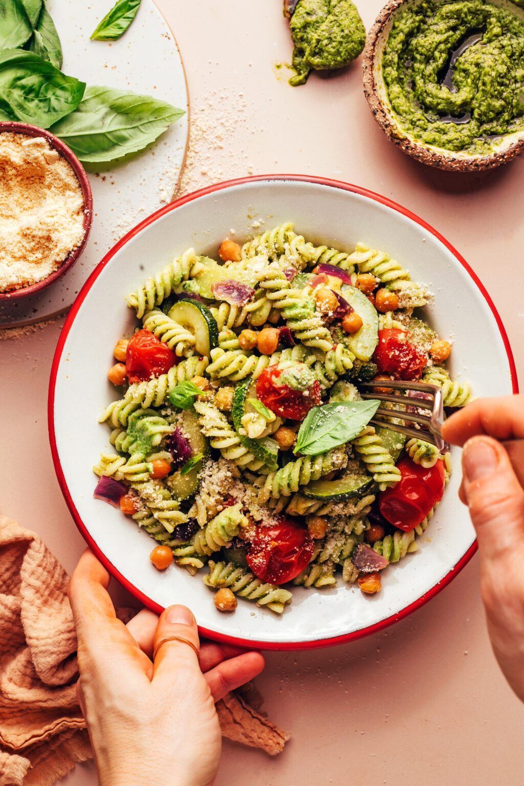 Golden Herb Pesto Pasta with Zucchini