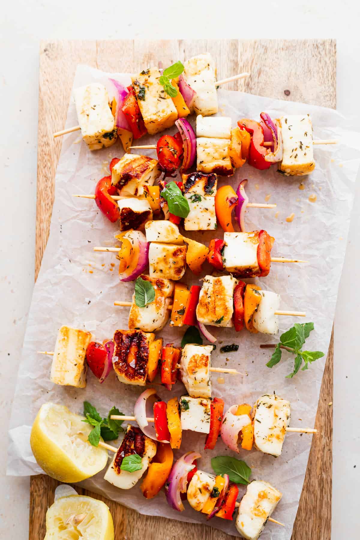 Grilled Halloumi & Vegetable Skewers with Za'atar