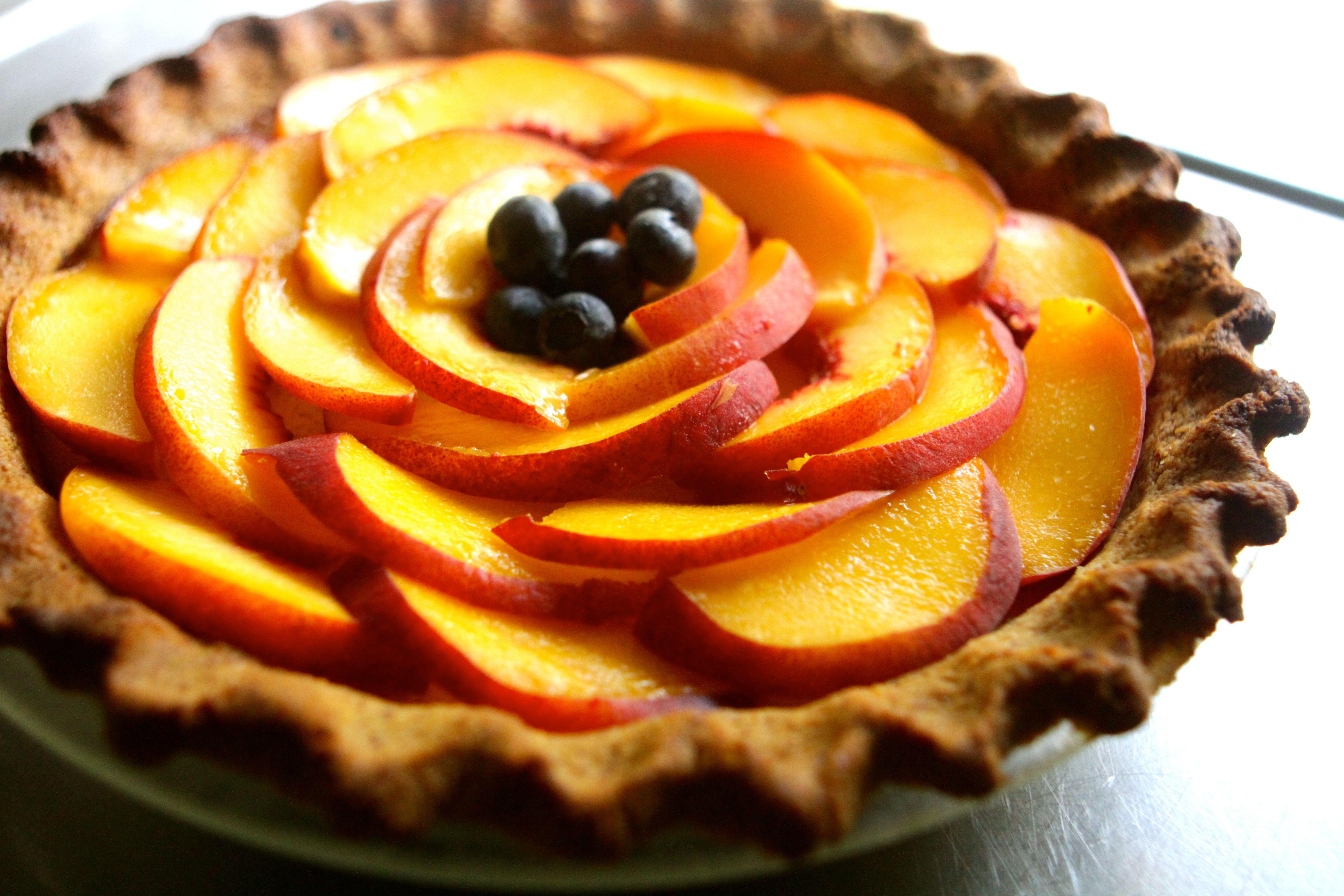 Viburnum-Infused Peach & Goat Cheese Tart