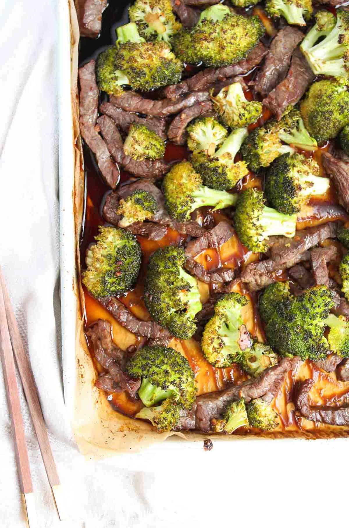Stress-Reducing Beef and Broccoli Sheet Pan Dinner