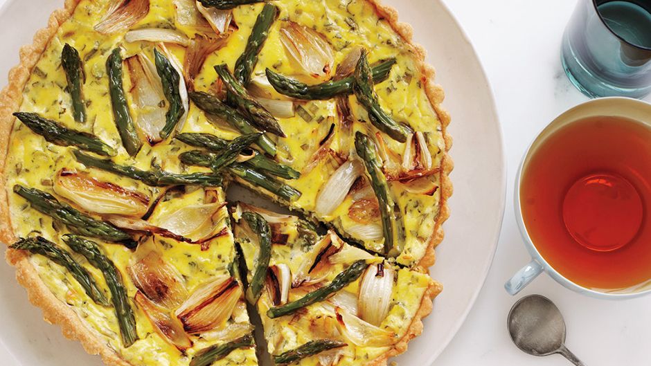 Serious Herb & Goat Cheese Tart with Spring Greens