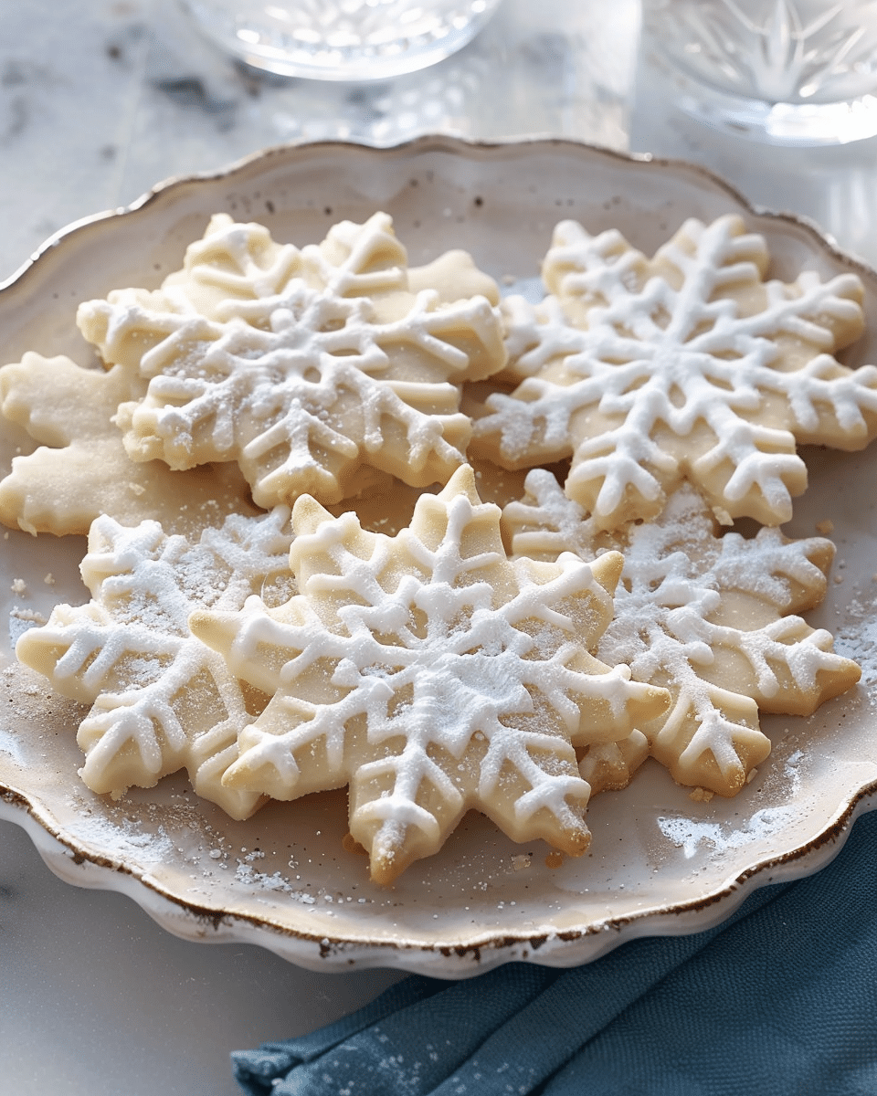 Elsa's Snowflake Shortbread with Berry Frosting